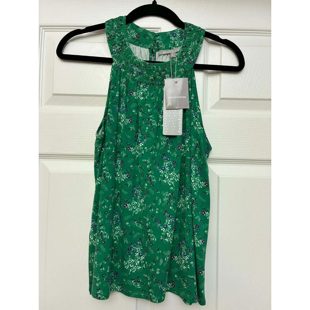 Daniel Rainn PM Green Floral Sleeveless Blouse‎ NWT Petite
